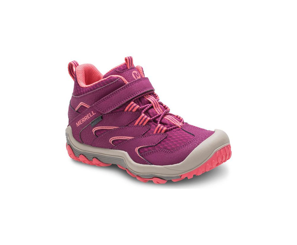 Botas Criança - Merrell Chameleon 7 Access Mid A/C Waterproof - Rosa - UMW764528